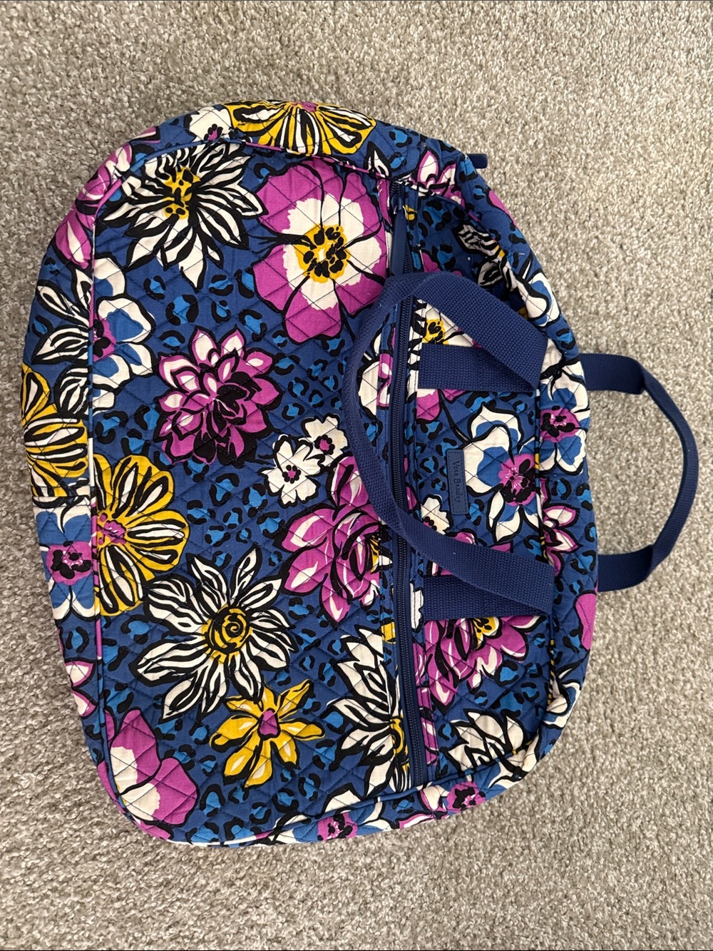 Vera Bradley African Violet Medium Traveler Bag in quilted cotton